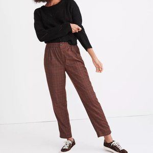 MADEWELL Plaid Flannel Print Track Trousers